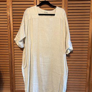 Black Crane Linen Dress